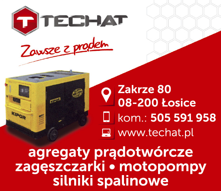 TECHAT Zakrze Agregaty Prądotwórcze / Zagęszczarki / Motopompy / Silniki Spalinowe