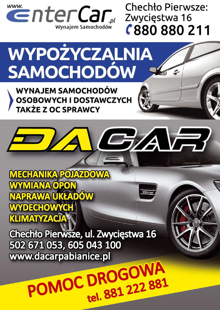 DACAR Chechło Pierwsze Mechanika Pojazdowa | ENTER CAR Chechło Pierwsze Wynajem Samochodów