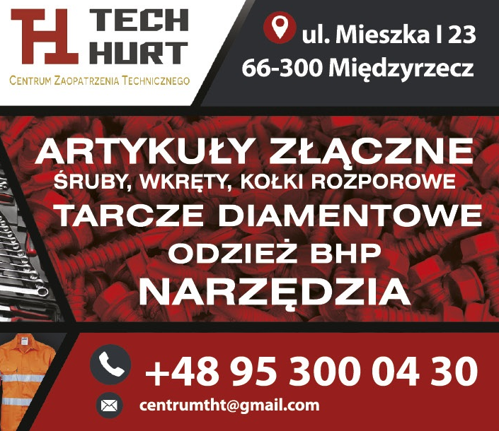 TECH-HURT Centrum Zaopatrzenia Technicznego Międzyrzecz Art. Złączne / Tarcze Diamentowe / Narzędzia