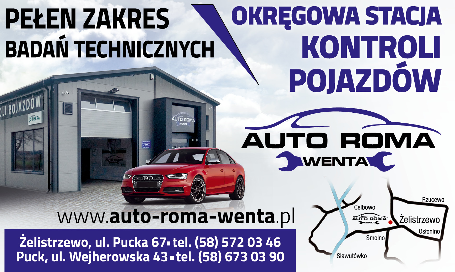 AUTO ROMA WENTA Żelistrzewo Okręgowa Stacja Kontroli Pojazdów / Pełen Zakres Badań Technicznych