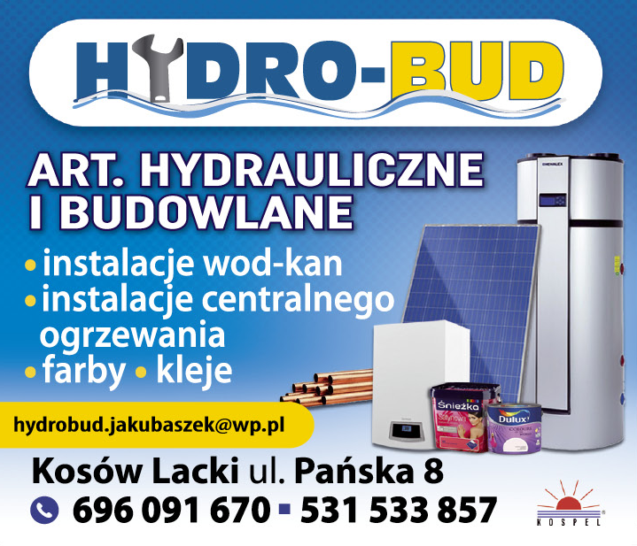 HYDRO-BUD Rafał Jakubaszek Kosów Lacki Art. Hydrauliczne i Budowlane / Instalacje Wod-Kan 