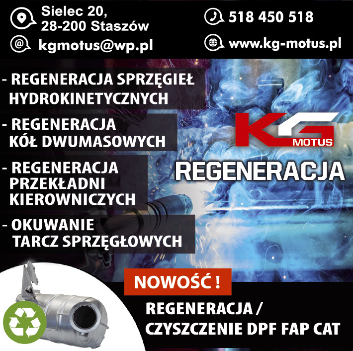 KG MOTUS Sielec Regeneracja Sprzęgieł Hydrokinetycznych / Kół Dwumasowych / Przekładni Kierowniczych
