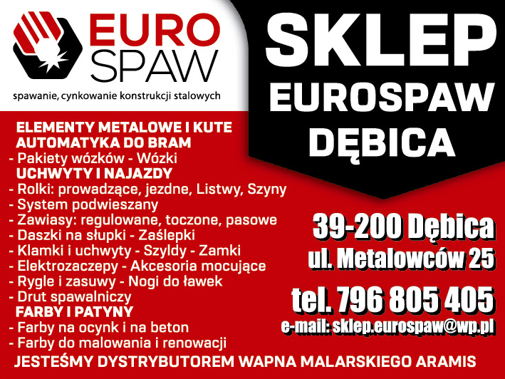 SKLEP EURO SPAW Dębica Elementy Metalowe i Kute / Automatyka Do Bram / Zawiasy / Klamki i Uchwyty