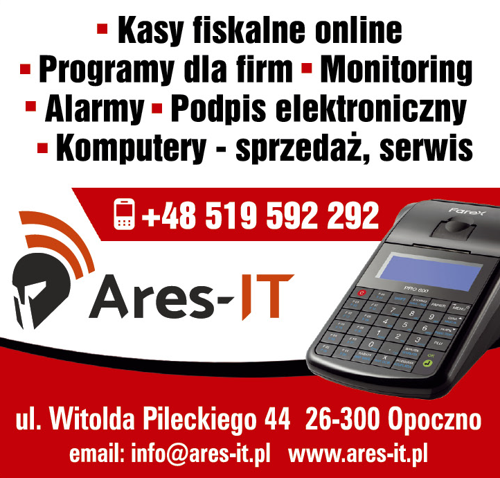 Ares-IT Opoczno Kasy Fiskalne Online/ Programy Dla Firm/ Monitoring/ Alarmy/ Podpis Elektroniczny
