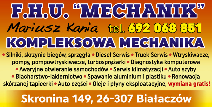 F.H.U. "MECHANIK" Mariusz Kania Skronina Kompleksowa Mechanika