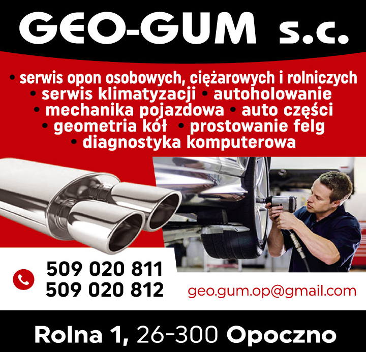 GEO-GUM s.c. Opoczno Serwis Opon / Serwis Klimatyzacji / Autoholowanie / Mechanika Pojazdowa