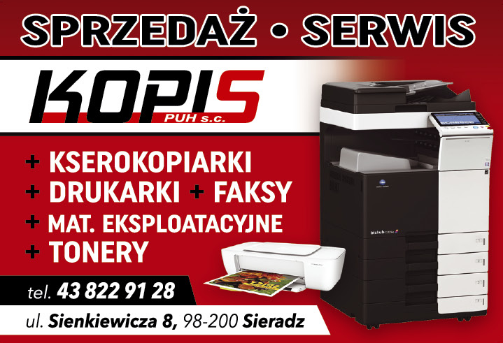 KOPIS PUH s.c. Sieradz Kserokopiarki / Drukarki / Faksy / Mat. Eksploatacyjne / Tonery 