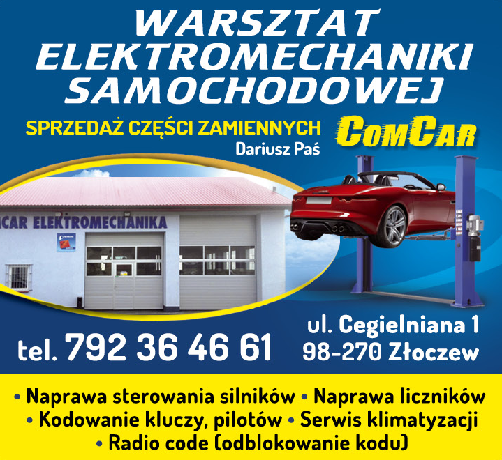 ZHU ComCar Dariusz Paś WARSZTAT ELEKTROMECHANIKI SAMOCHODOWEJ Złoczew Sprzedaż Części Zamiennych
