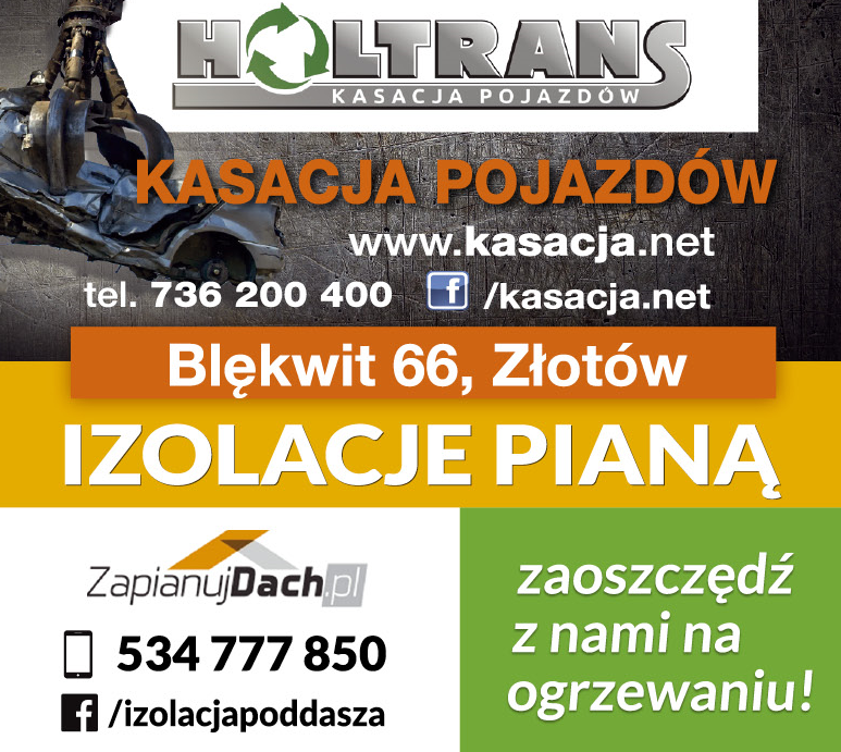 HOLTRANS Blękwit Kasacja Pojazdów | ZapianujDach.pl Izolacje Pianą