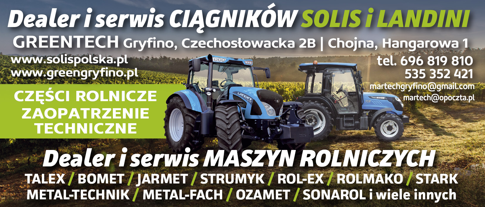 GREENTECH Gryfino Dealer i Serwis Ciągników Solis i Landini