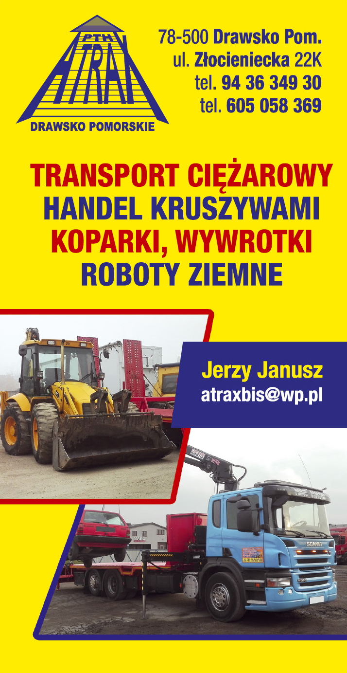 PTH ATRAX Jerzy Janusz Drawsko Pomorskie Transport Ciężarowy / Handel Kruszywami / Roboty Ziemne 