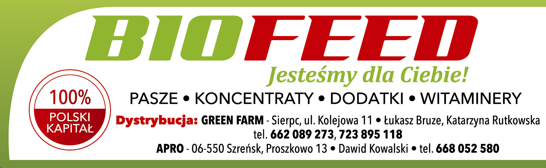 BIOFEED Sierpc Pasze / Koncentraty / Dodatki / Witaminery 