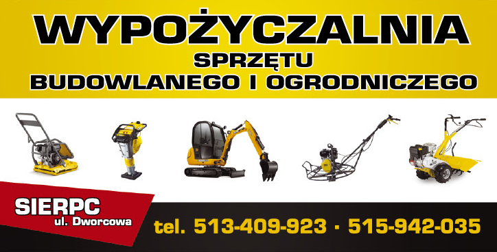 WYPOŻYCZALNIA SPRZĘTU BUDOWLANEGO I OGRODNICZEGO Sierpc 