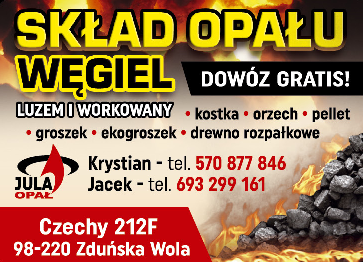 JULA OPAŁ Czechy Skład Opału / Węgiel / Kostka / Orzech / Pellet / Groszek / Ekogroszek