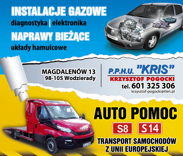 P.P.H.U. "KRIS" Krzysztof Pogocki Magdalenów Auto Pomoc / S8, S14 / Transport Samochodów z UE