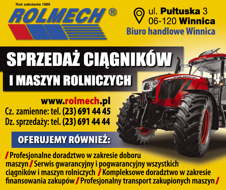 ROLMECH ® Winnica Doradztwo w Zakresie Doboru Maszyn / Serwis Gwarancyjny i Pogwarancyjny