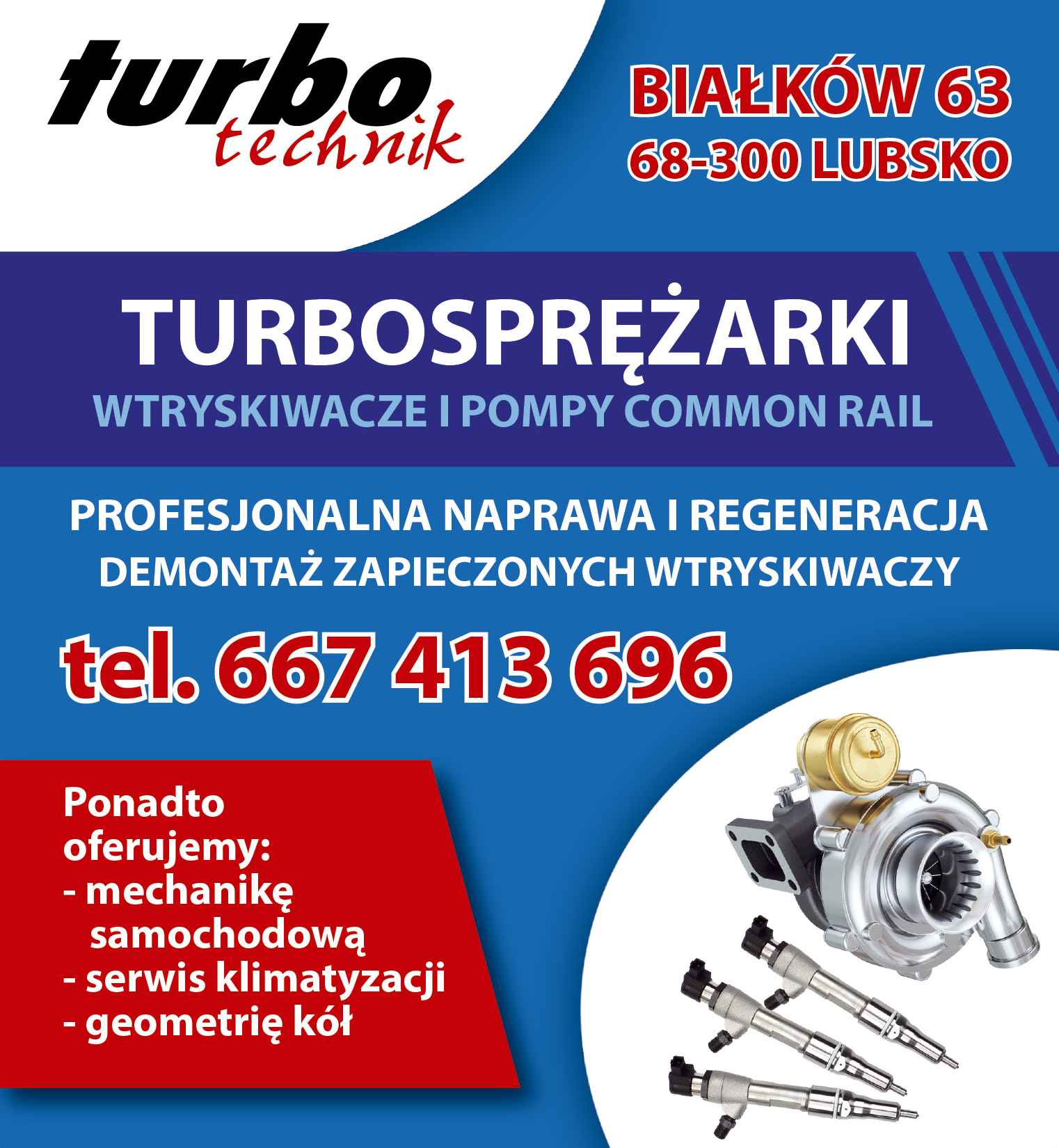 TURBO TECHNIK Białków Turbosprężarki / Wtryskiwacze / Pompy Common Rail