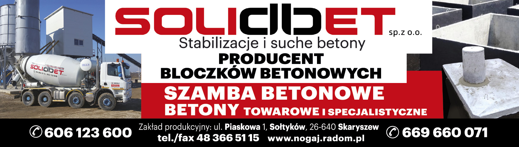 SOLIDBET Sp. z o.o. Sołtyków Beton / Kruszywo / Piasek / Galanteria Betonowa / Usługi Transportowe