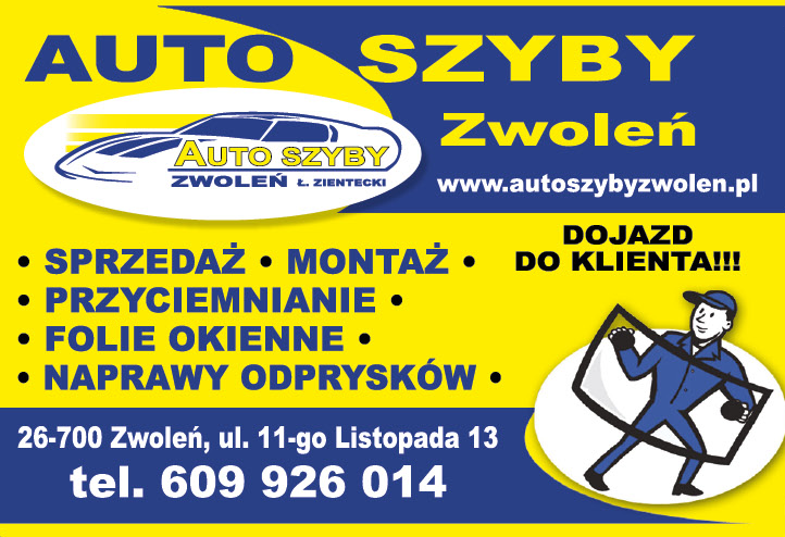 AUTO SZYBY Zwoleń Ł. Zientecki Auto Szyby / Folie Okienne / Naprawy Odprysków