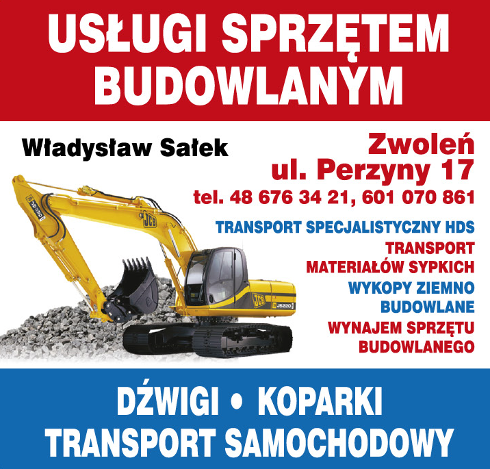 ZPUH Władysław Sałek Zwoleń Usługi Sprzętem Budowlanym / Transport / Wykopy Ziemno-Budowlane
