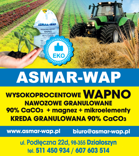 ASMAR- WAP Działoszyn Wysokoprocentowe Wapno Nawozowe Granulowane