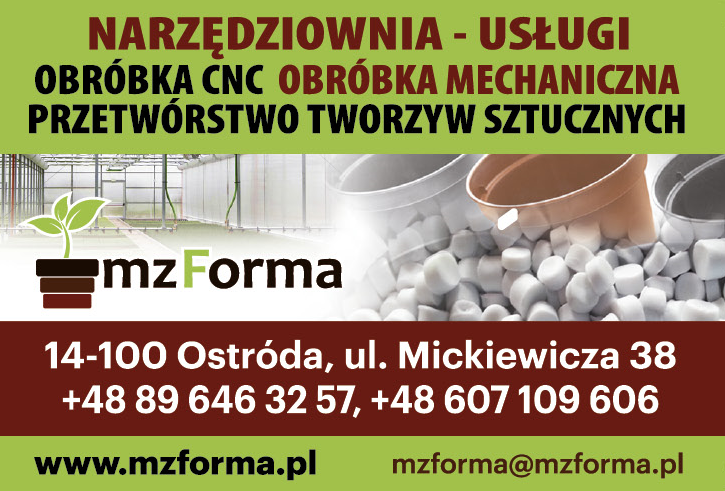 MZ FORMA Sp. J. Ostróda Obróbka CNC / Obróbka Mechaniczna / Przetwórstwo Tworzyw Sztucznych