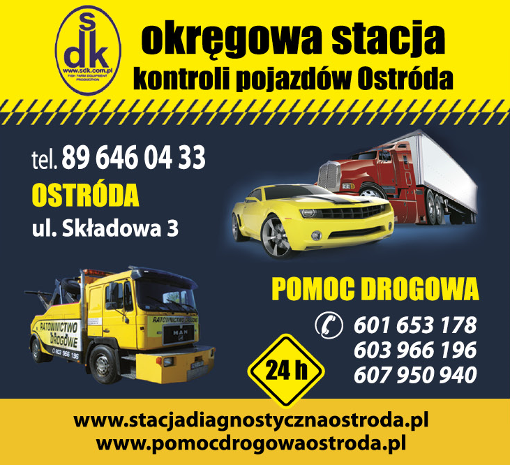 SDK Sp. z o. o. Ostróda Okręgowa Stacja Kontroli Pojazdów / Pomoc Drogowa 24H