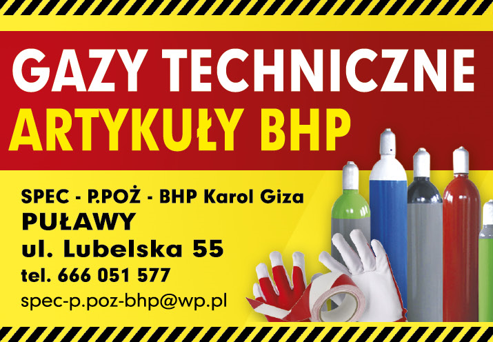 SPEC. - P.POŻ - BHP Karol Giza Puławy Gazy Techniczne / Artykuły BHP