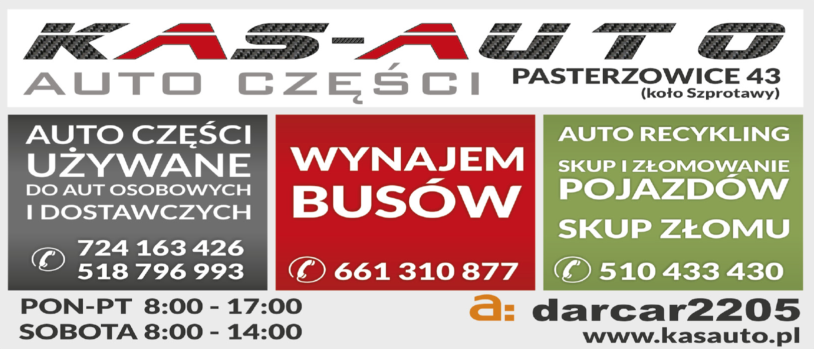 KAS-AUTO Szprotawa Auto Części / Wynajem Busów / Auto Recykling / Skup i Złomowanie Pojazdów