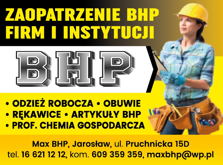 MAX BHP Jarosław Zaopatrzenie BHP Firm i Instytucji
