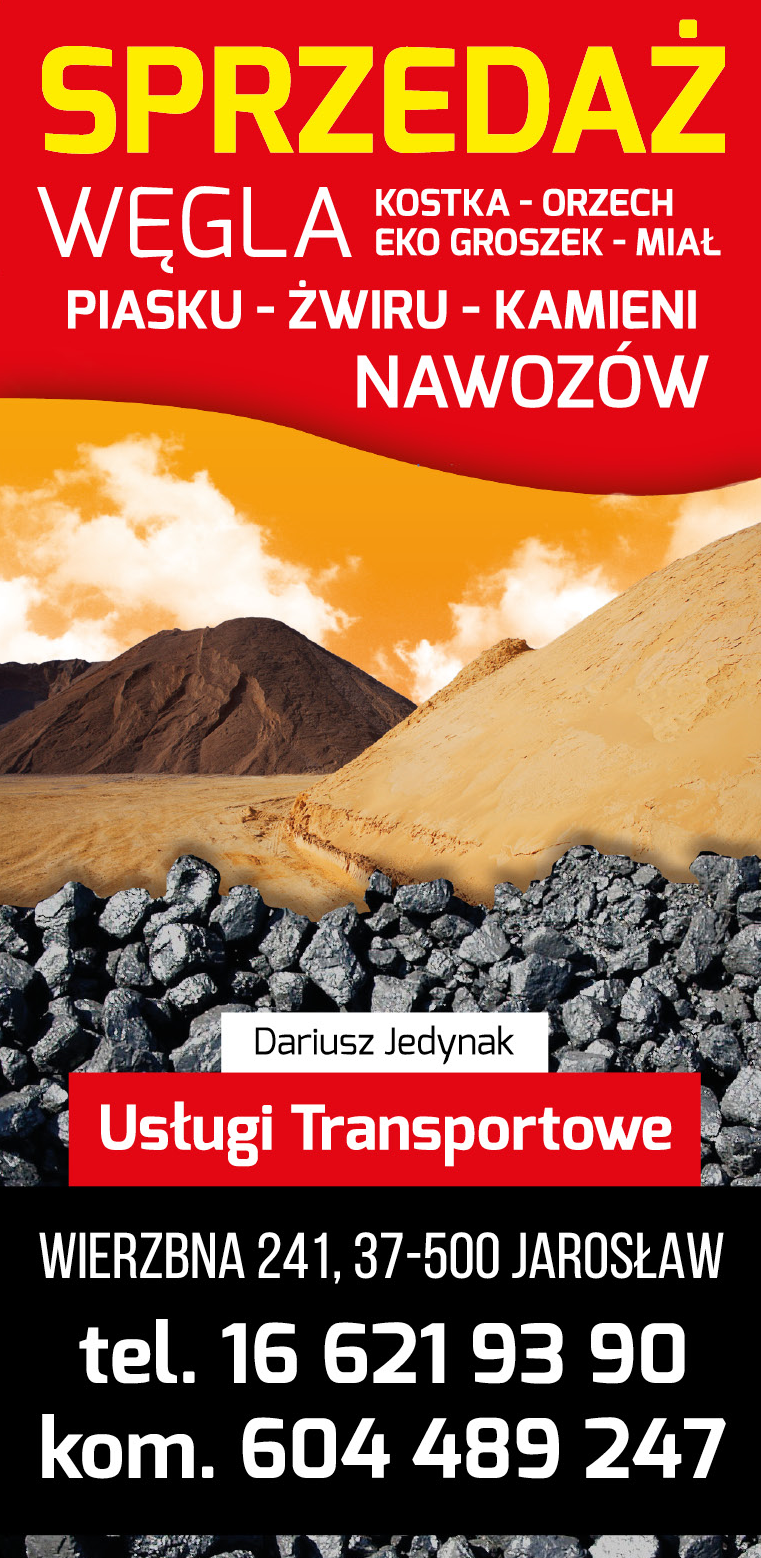 Usługi Transportowe Dariusz Jedynak Jarosław Sprzedaż Węgla, Piasku, Żwiru, Kamieni, Nawozów