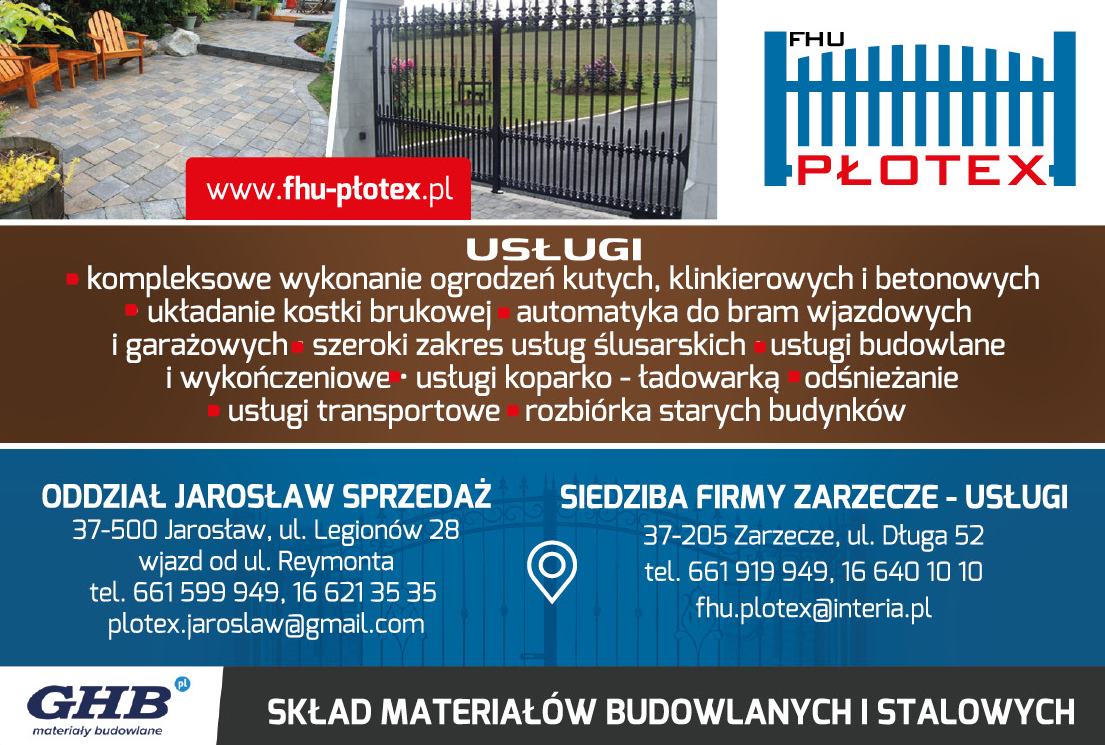FHU PŁOTEX Zarzecze Wykonanie Ogrodzeń / Usługi Ślusarskie / Usługi Budowlane i Wykończeniowe
