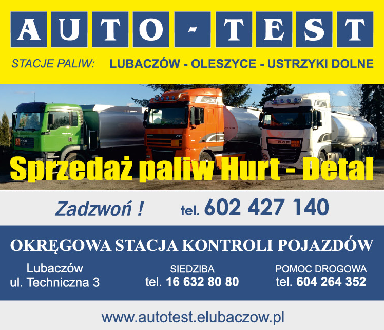 AUTO-TEST Sp. z o.o. Lubaczów Okręgowa Stacja Kontroli Pojazdów / Stacje Paliw / Pomoc Drogowa