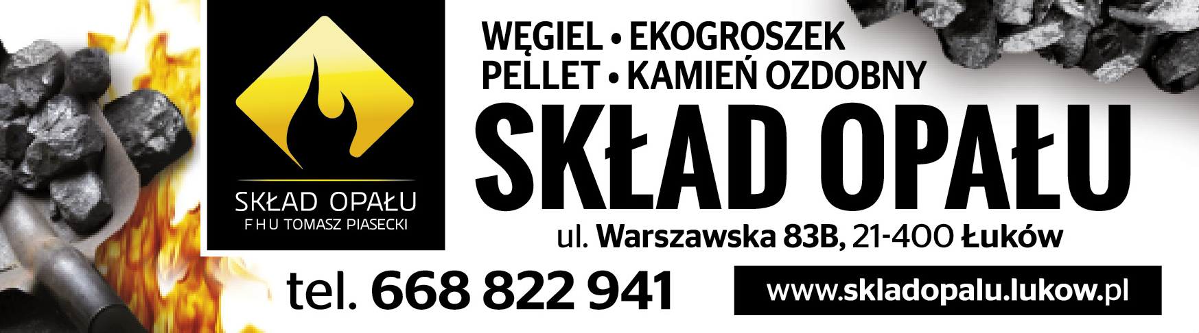 FHU TOMASZ PIASECKI SKŁAD OPAŁU Łuków Węgiel / Ekogroszek / Pellet / Kamień Ozdobny