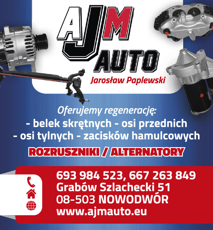  AJM AUTO Jarosław Paplewski Grabów Szlachecki Rozruszniki / Alternatory