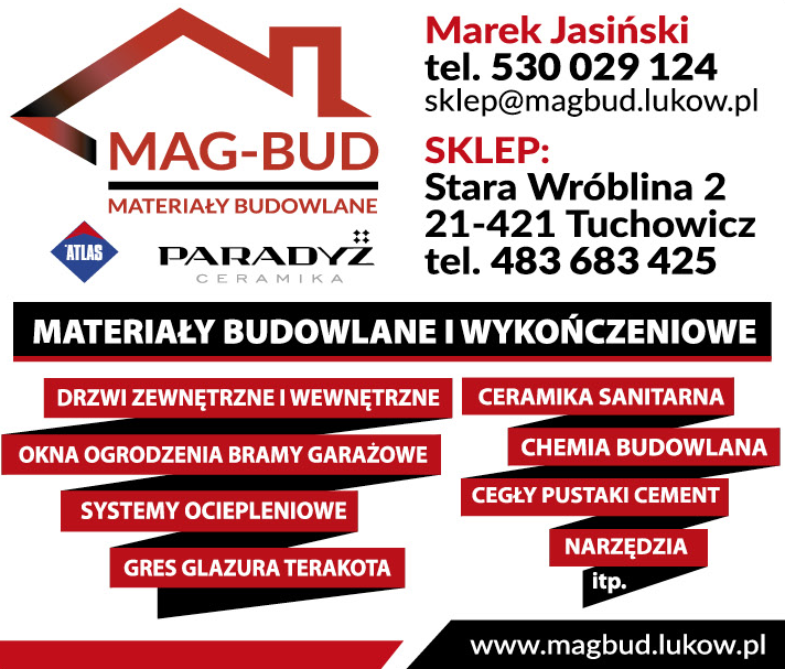 MAG-BUD Marek Jasiński Stara Wróblina Drzwi / Okna / Ogrodzenia / Systemy Ociepleniowe / Glazura