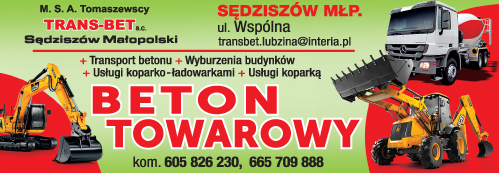 M. S. A.Tomaszewscy TRANS-BET s.c. Sędziszów Małopolski - Beton Towarowy - Transport Betonu