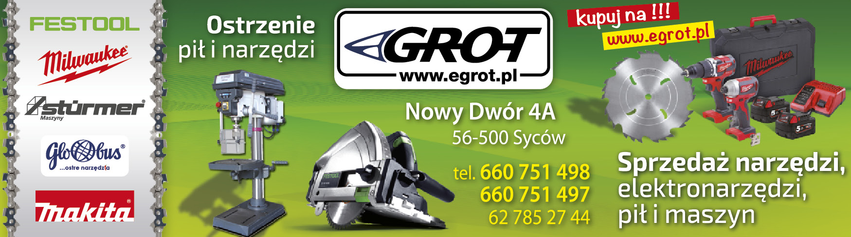 GROT NARZĘDZIA Nowy Dwór Sprzedaż Narzędzi / Ostrzenie Pił i Narzędzi
