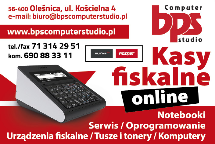 BPS Computer Studio Oleśnica Kasy Fiskalne Online / Notebooki / Komputery / Serwis / Oprogramowanie