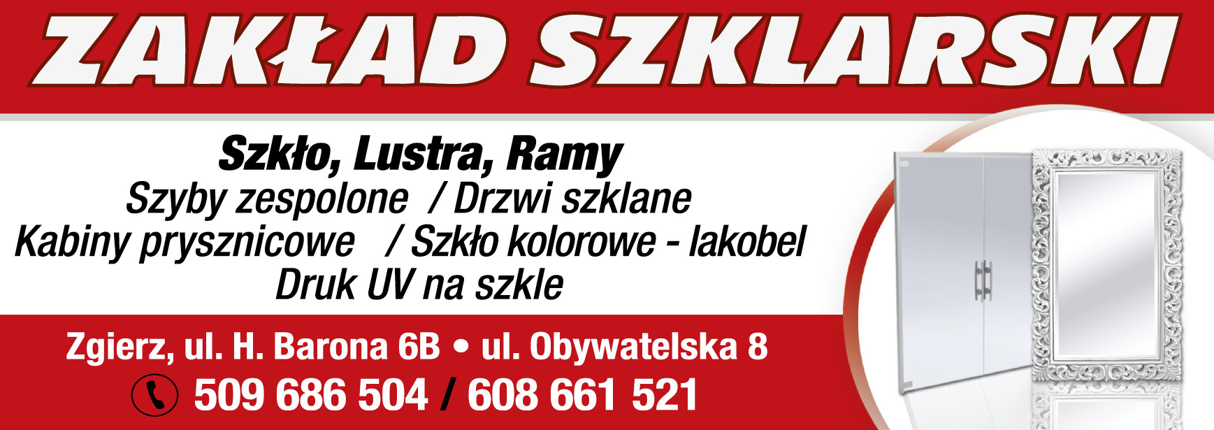 ZAKŁAD SZKLARSKI GLASS PARTNER Zgierz Kabiny Prysznicowe / Szkło Kolorowe-Lakobel / Druk UV na Szkle