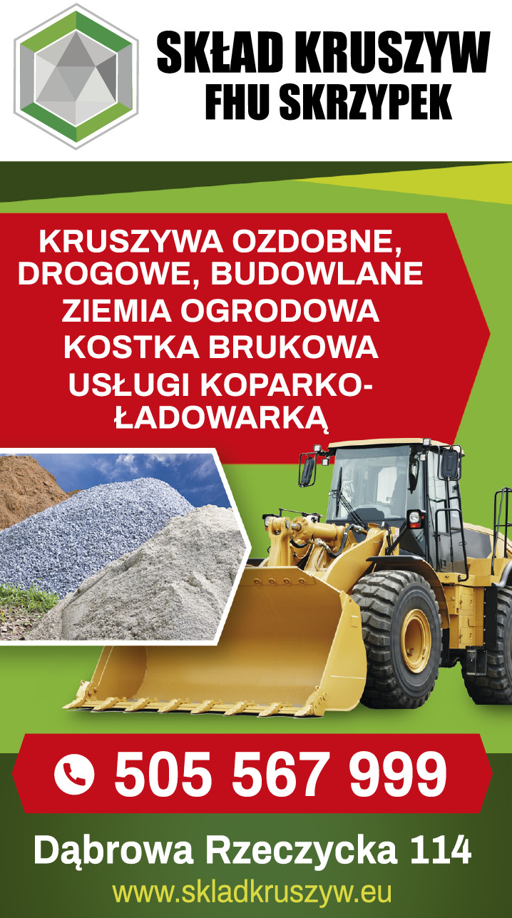 FHU SKRZYPEK Skład Kruszyw Dąbrowa Rzeczycka Kruszywa / Ziemia Ogrodowa / Kostka Brukowa / Usługi
