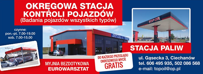 TOP-OIL Ciechanów Okręgowa Stacja Kontroli Pojazdów / Myjnia Bezdotykowa / Eurowarsztat