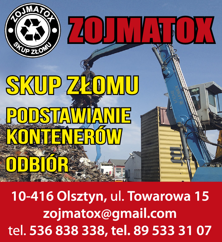 ZOJMATOX Olsztyn Skup Złomu / Podstawianie Kontenerów / Odbiór