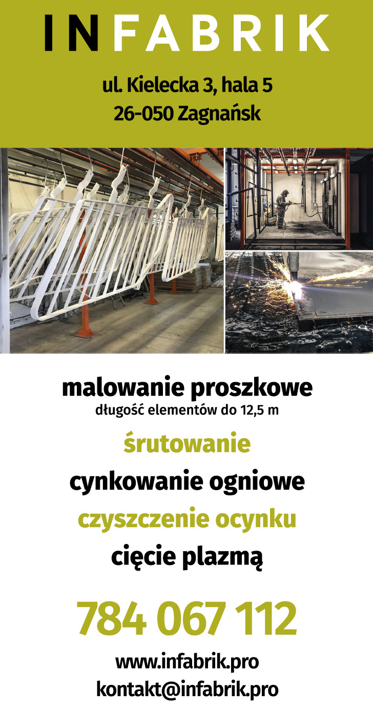 INFABRIK Sp. z o.o. sp. k. Zagnańsk Malowanie Proszkowe / Śrutowanie / Cynkowanie Ogniowe