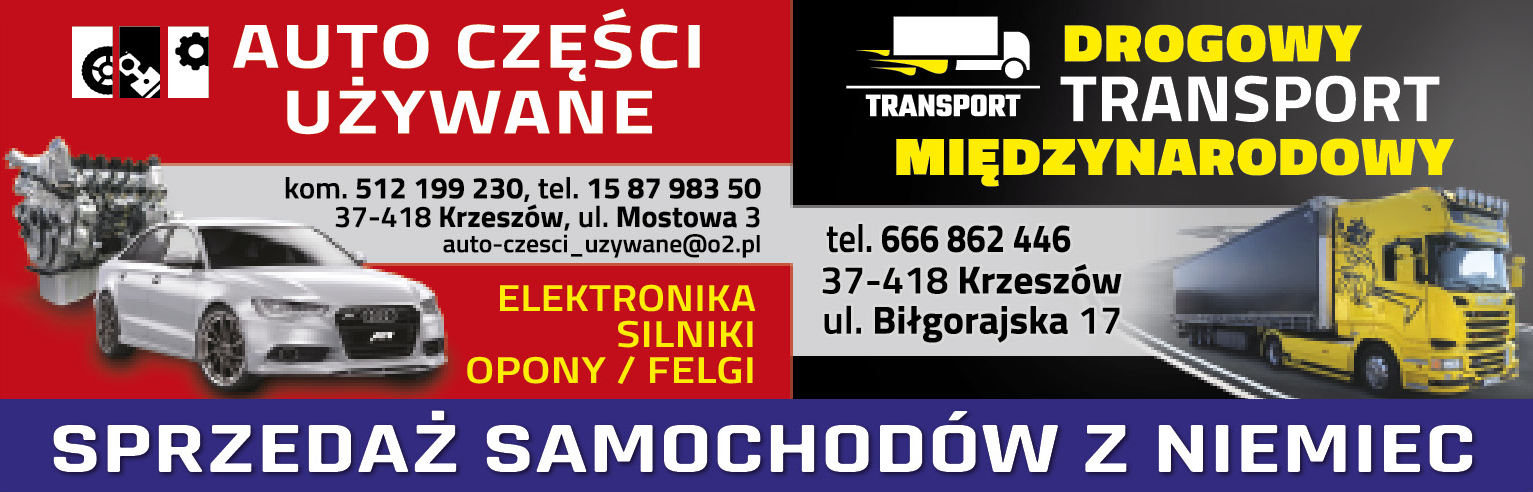 AUTO CZĘŚCI UŻYWANE Krzeszów Elektronika / Silniki / Opony | DROGOWY TRANSPORT MIĘDZYNARODOWY