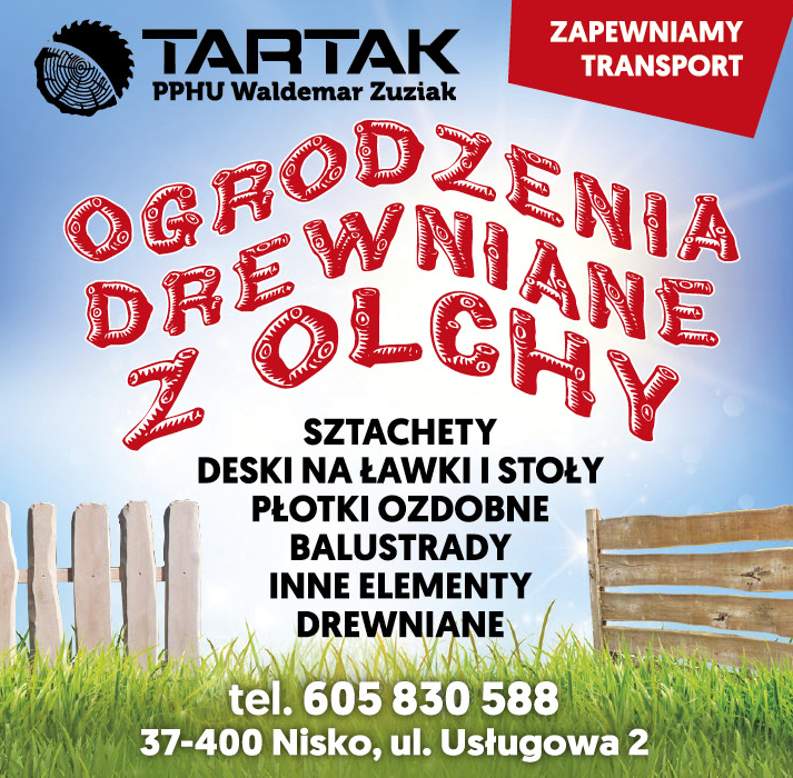 TARTAK PPHU Waldemar Zuziak Nisko Ogrodzenia Drewniane z Olchy / Sztachety / Balustrady / Płotki