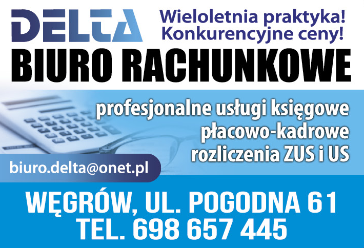 DELTA Biuro Rachunkowe Węgrów Profesjonalne Usługi Księgowe / Rozliczenia ZUS i US