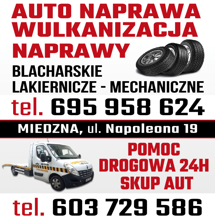 AUTO NAPRAWA Miedzna Wulkanizacja / Naprawy Blacharskie / Pomoc Drogowa 24H / Skup Aut
