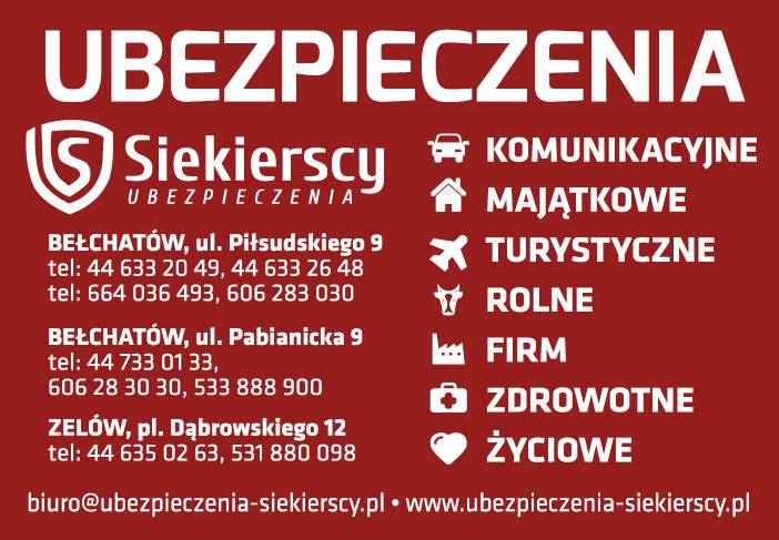SIEKIERSCY UBEZPIECZENIA Zelów Komunikacyjne / Majątkowe / Turystyczne / Rolne / Firm / Zdrowotne