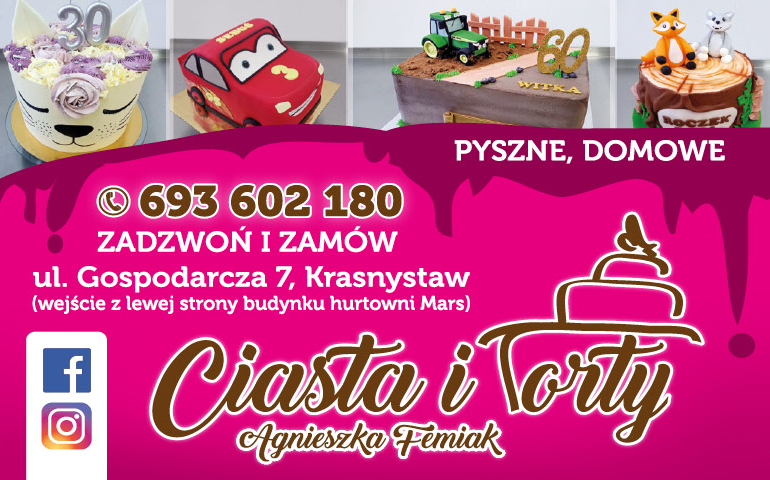 CIASTA I TORTY Agnieszka Femiak Krasnystaw Pyszne, Domowe